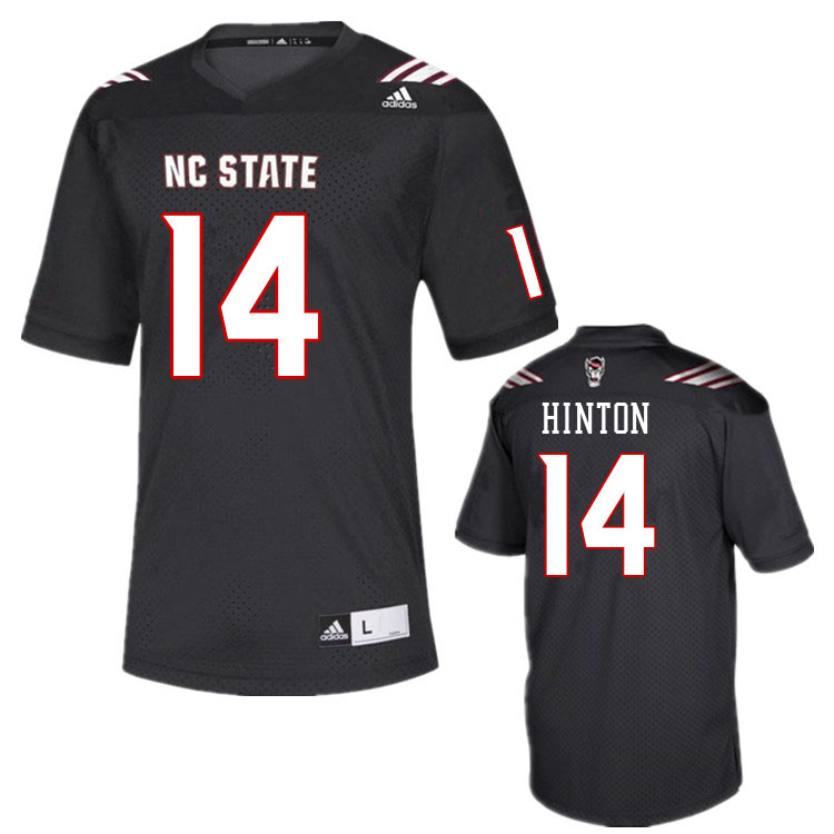 Men #14 Rente Hinton North Carolina State Wolfpacks College Football Jerseys Stitched-Black - Click Image to Close
